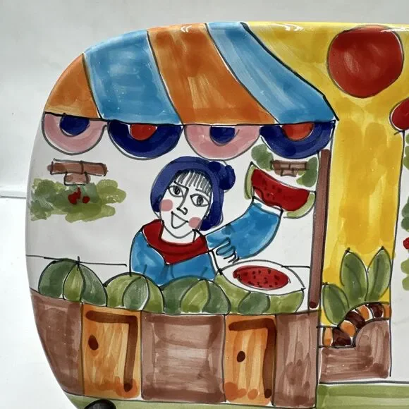 Vintage LaMusa Mercato Trivet Hot Plate Watermelon Fruit 9.5x7.5” - Picture 2 of 5